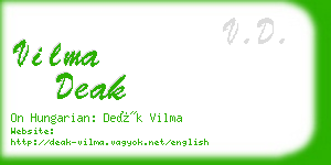 vilma deak business card
